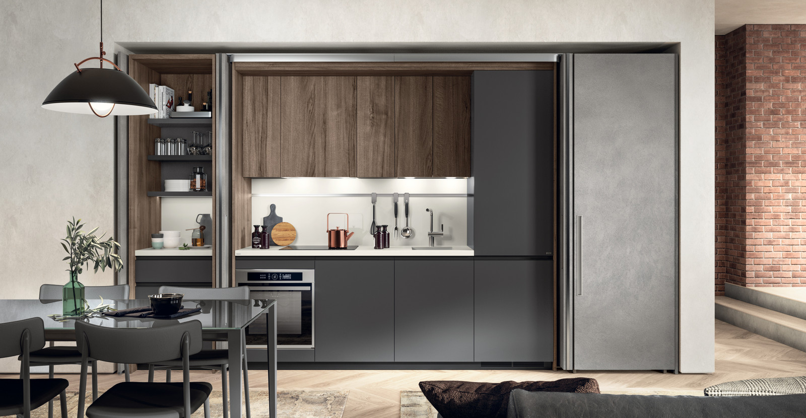 Cucina lineare Boxi Scavolini