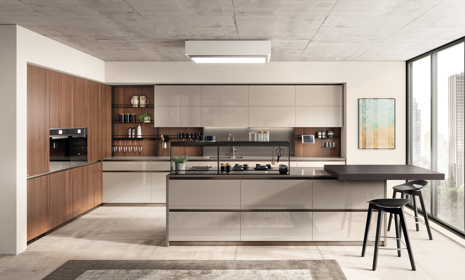 Cucina Boxi con isola Scavolini