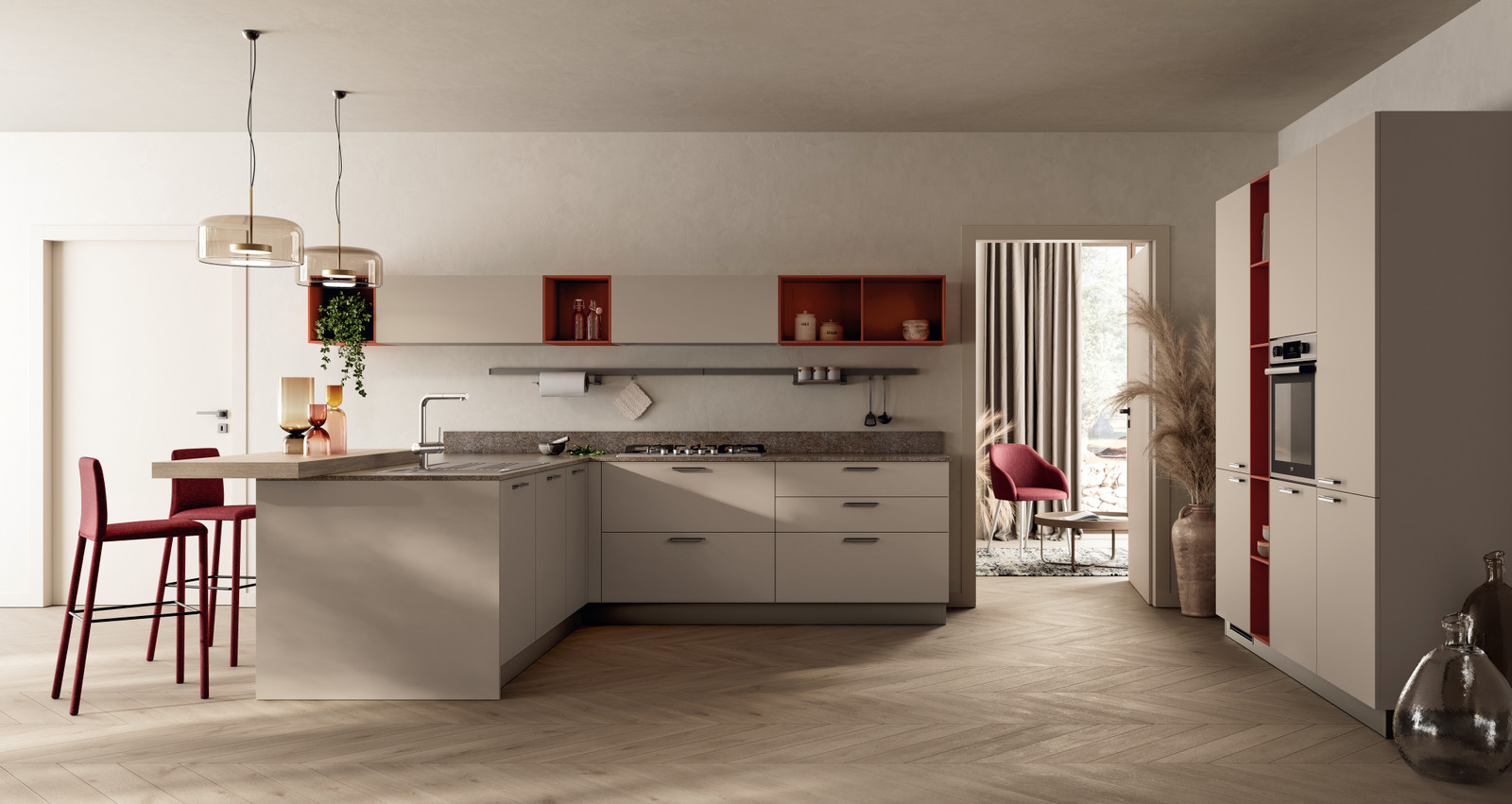 Cucina con penisola Moda Scavolini