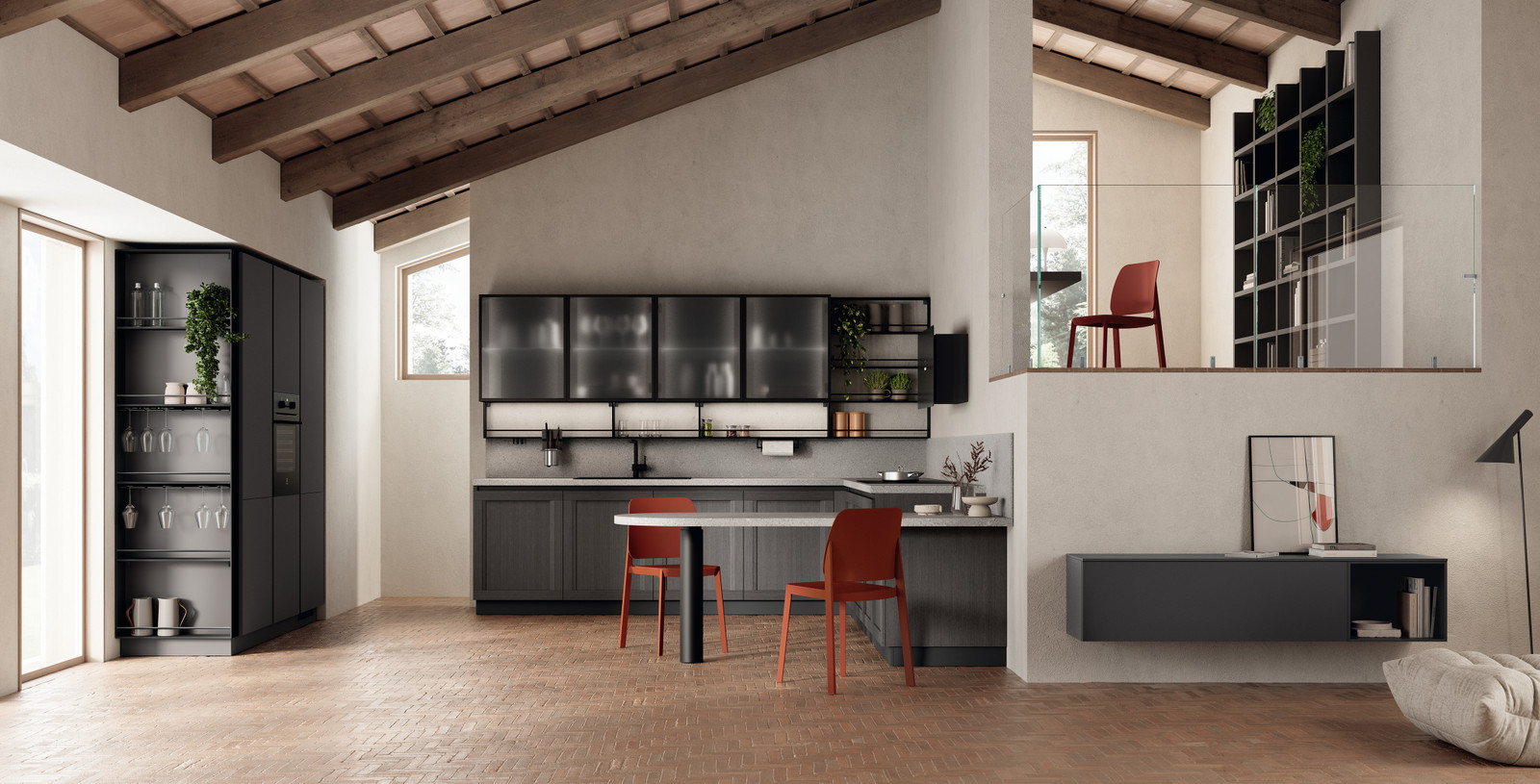 Cucina angolare con penisola Regola Scavolini