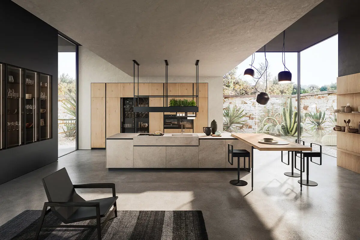 Cucina Arrital con isola e bancone snack ak concept