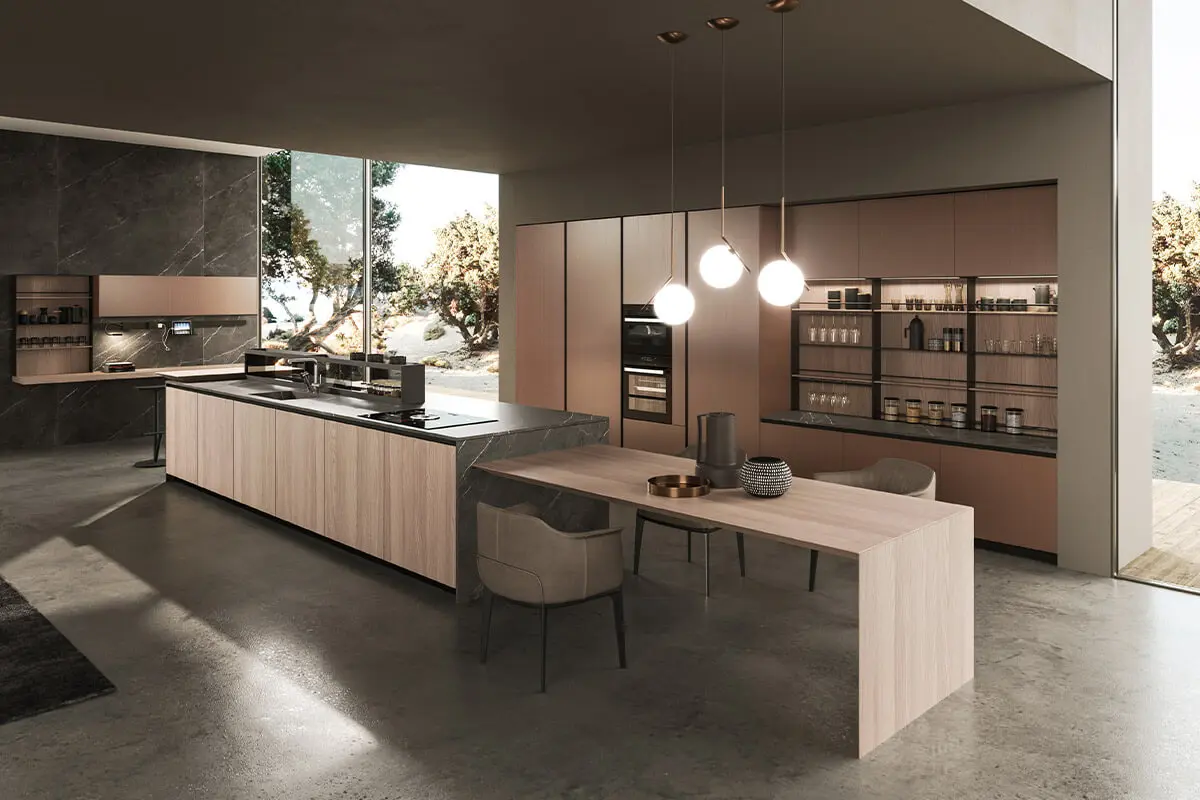 Cucina Arrital con isola e bancone snack ak concept