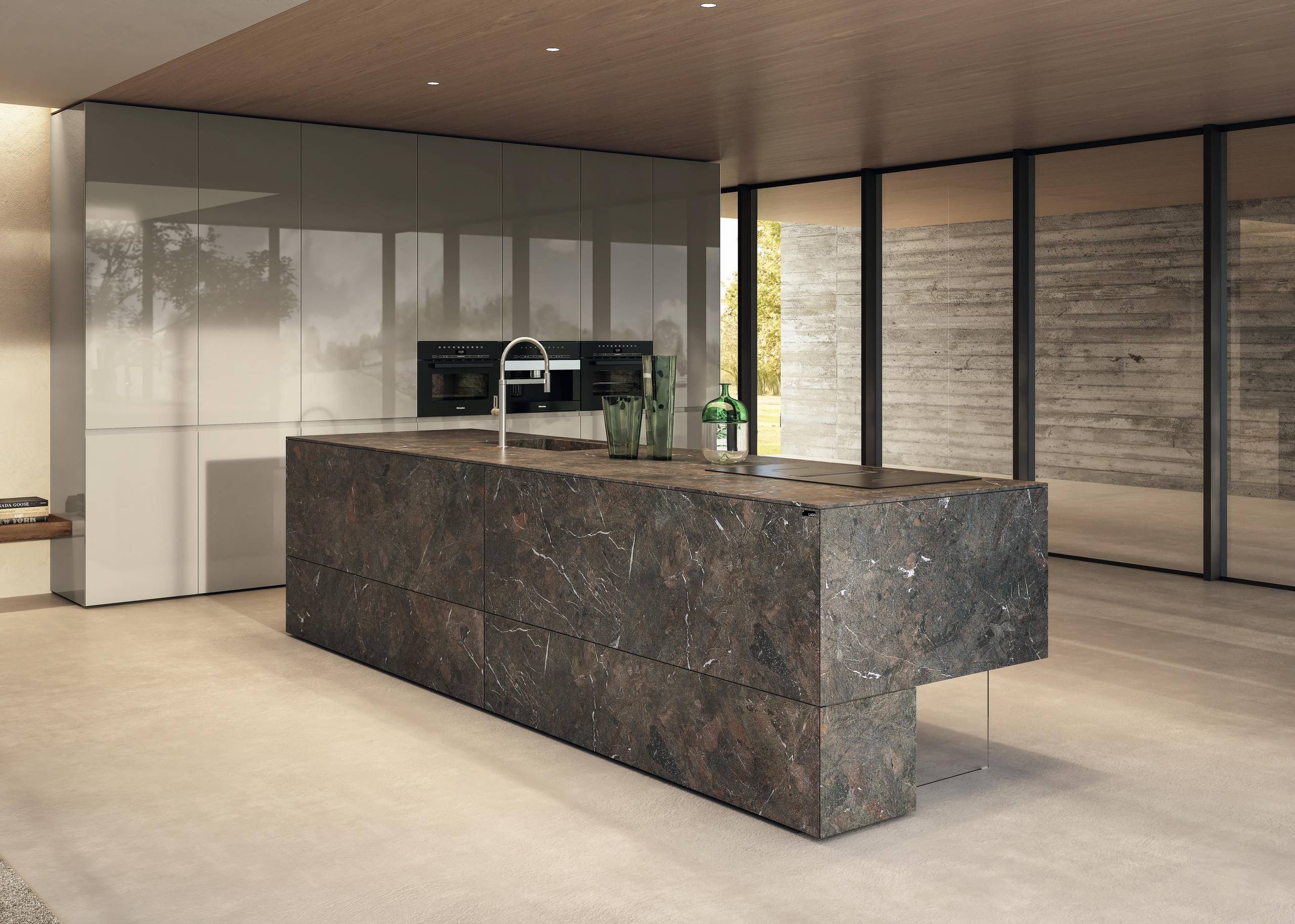 Cucina con isola di design Lago