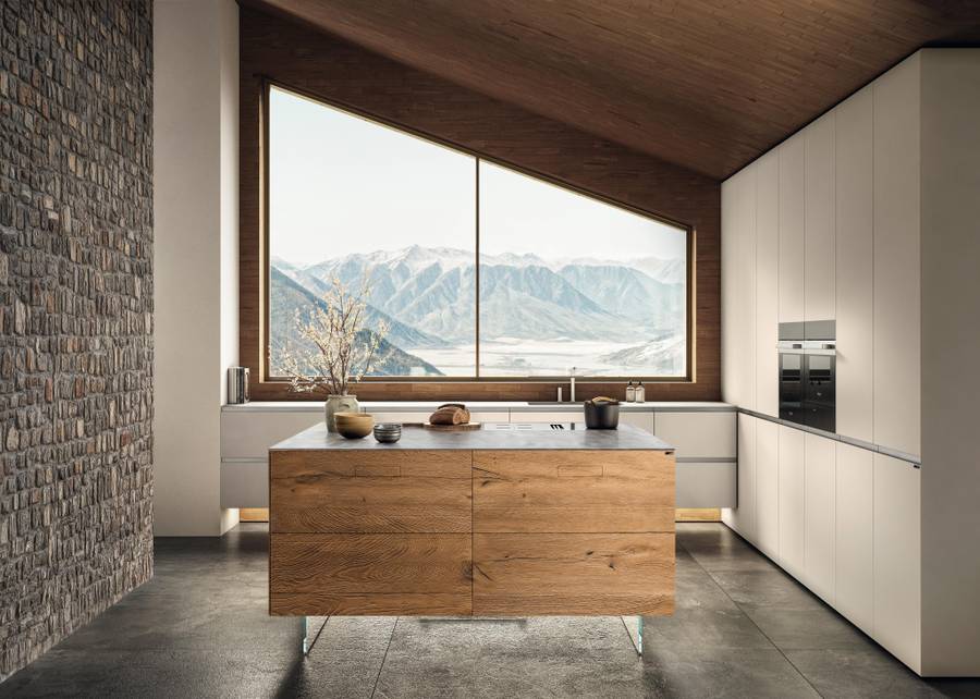 Cucina con isola quadrata cucina 36e8 Lago
