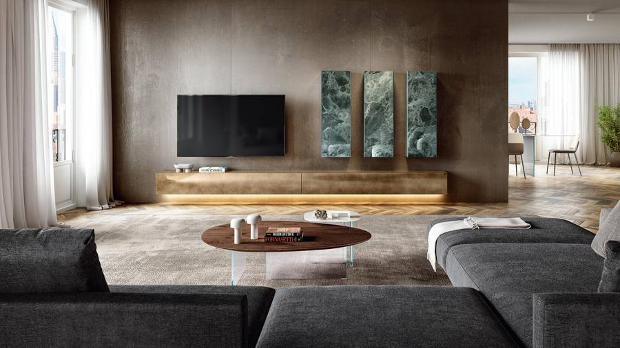 Parete attrezzata tv per soggiorno moderno Materia Lago